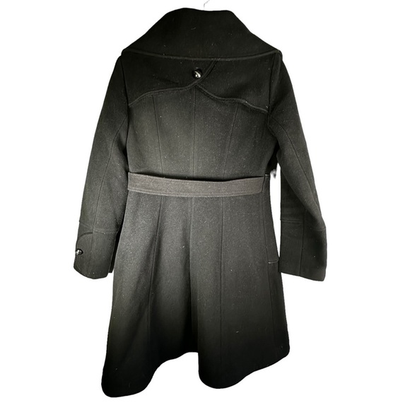 Soia & Kyo Black Shawl Collar Short Long Wool Blend Coat M - Picture 3 of 12